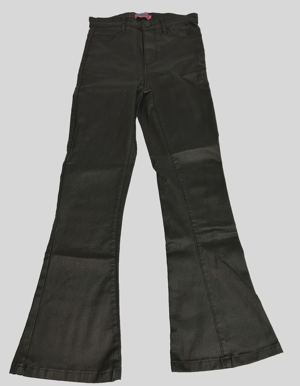 Edikted Women's Size M High Rise Black Faux Leather Flare Jeans Y2K Retro